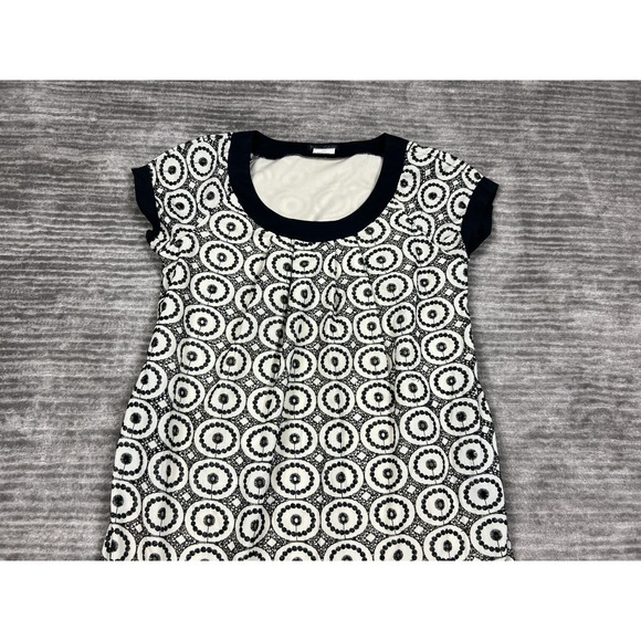 Blu Sage Dress Womens 10 Black & White Short Sleeve Mini Shift Casual - Picture 2 of 12
